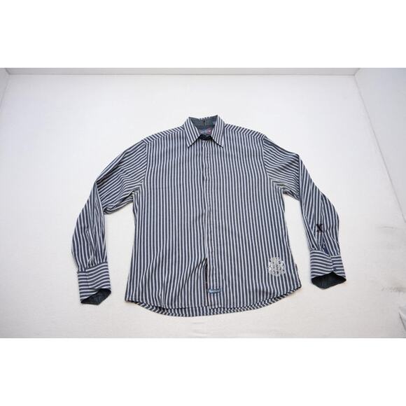 English Laundry Dress Shirt Striped Snap Cuff Long Sleeve Mens Size XL - Picture 7 of 15